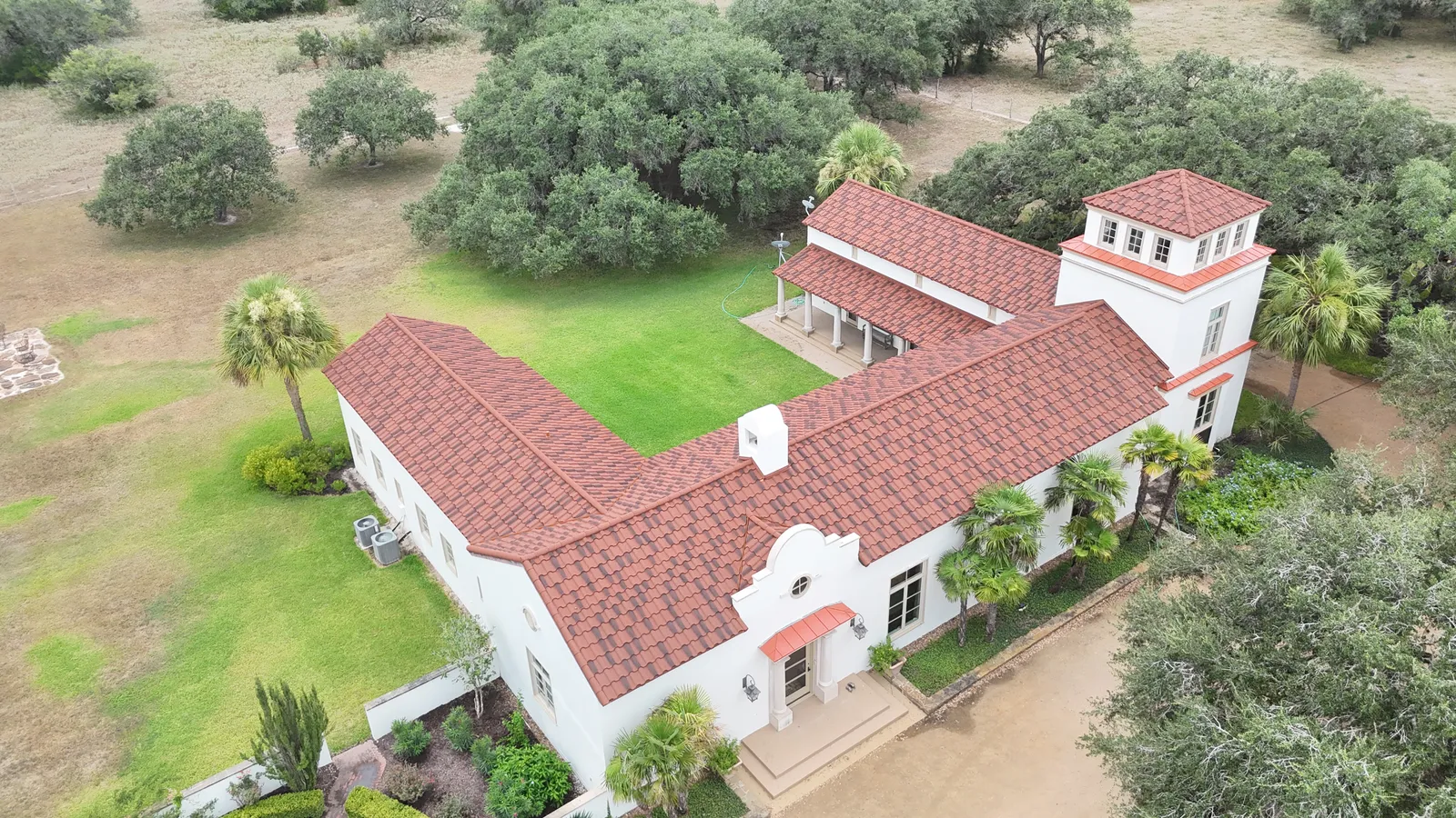 DECRA stone coated steel roofing project Corpus Christi — aerial view 7