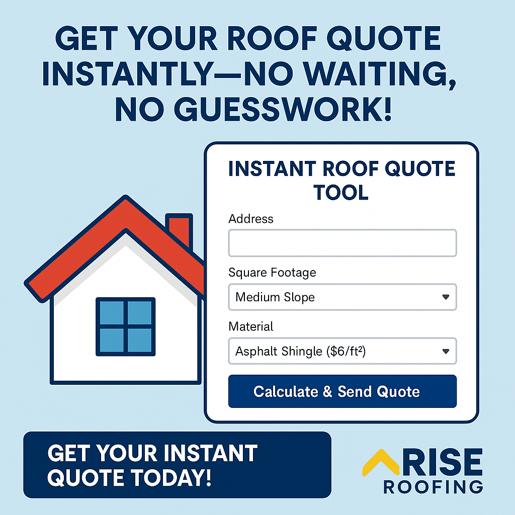 Instant Roof Quote Tool by RISE Roofing for homeowners.