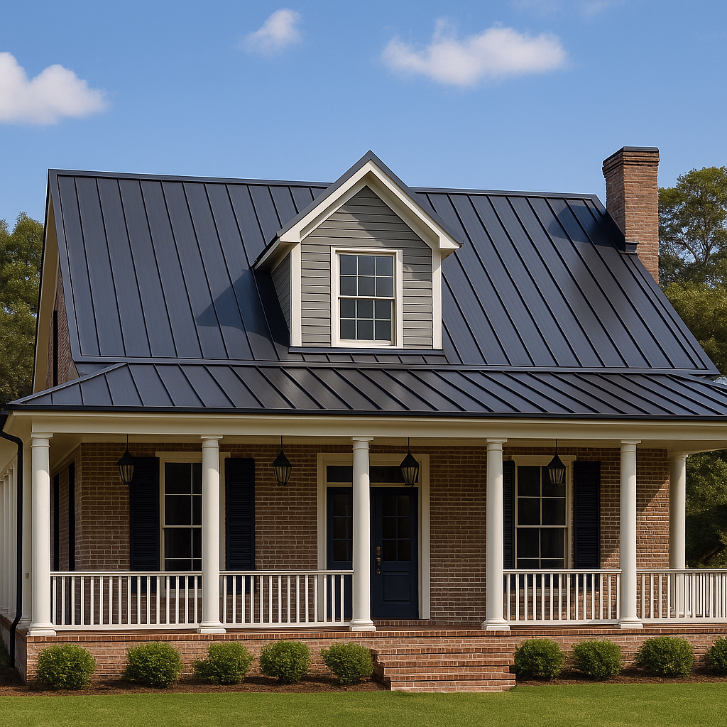 Metal roof replacement by RISE Roofing in Central Northwest Houston.