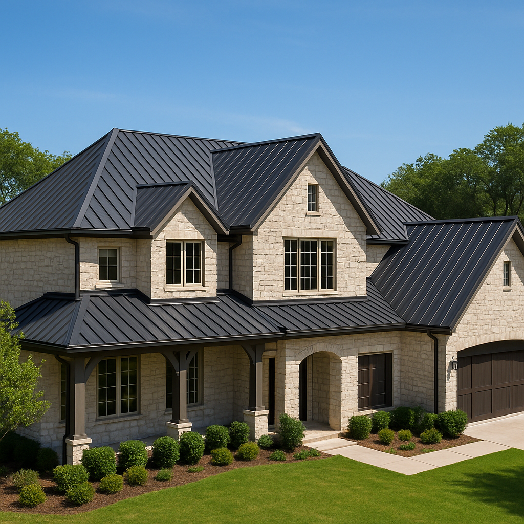 Durable metal roofing professionally installed on Houston residence.