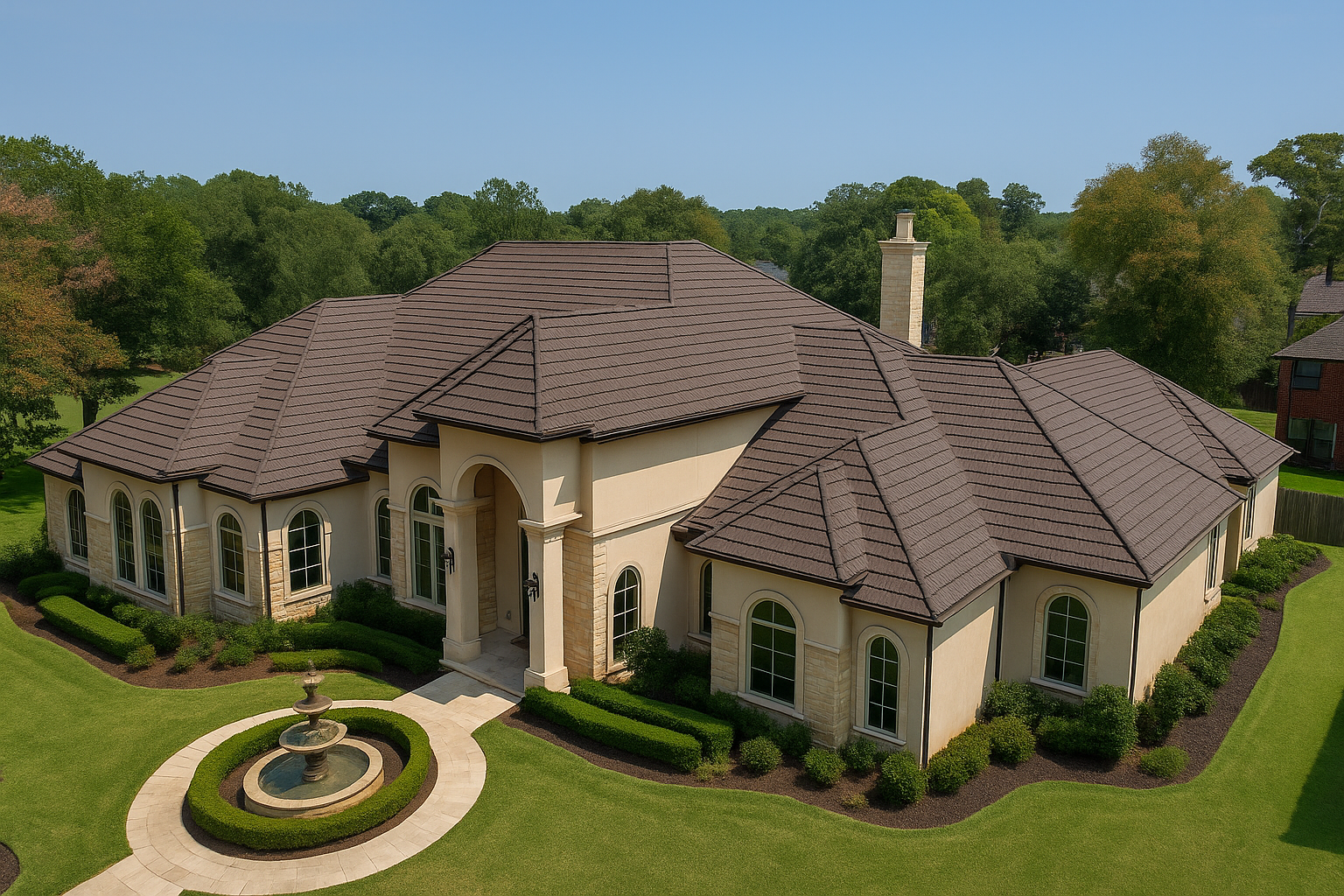 Stone-coated steel roofing on Cypress, Texas home