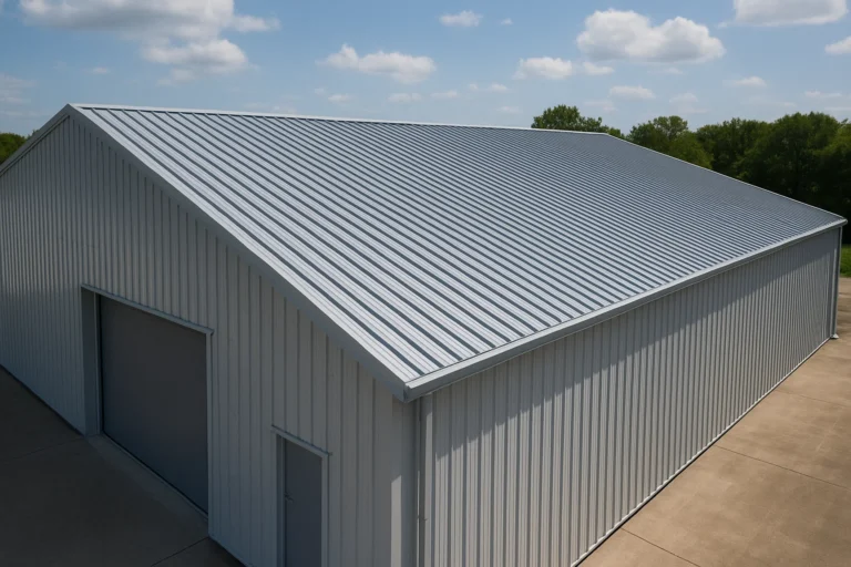 Metal roof installation by RISE Roofing on Corpus Christi warehouse facility