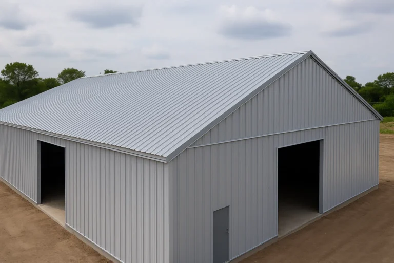 RISE Roofing installing metal roofing system on ranch facility in Houston