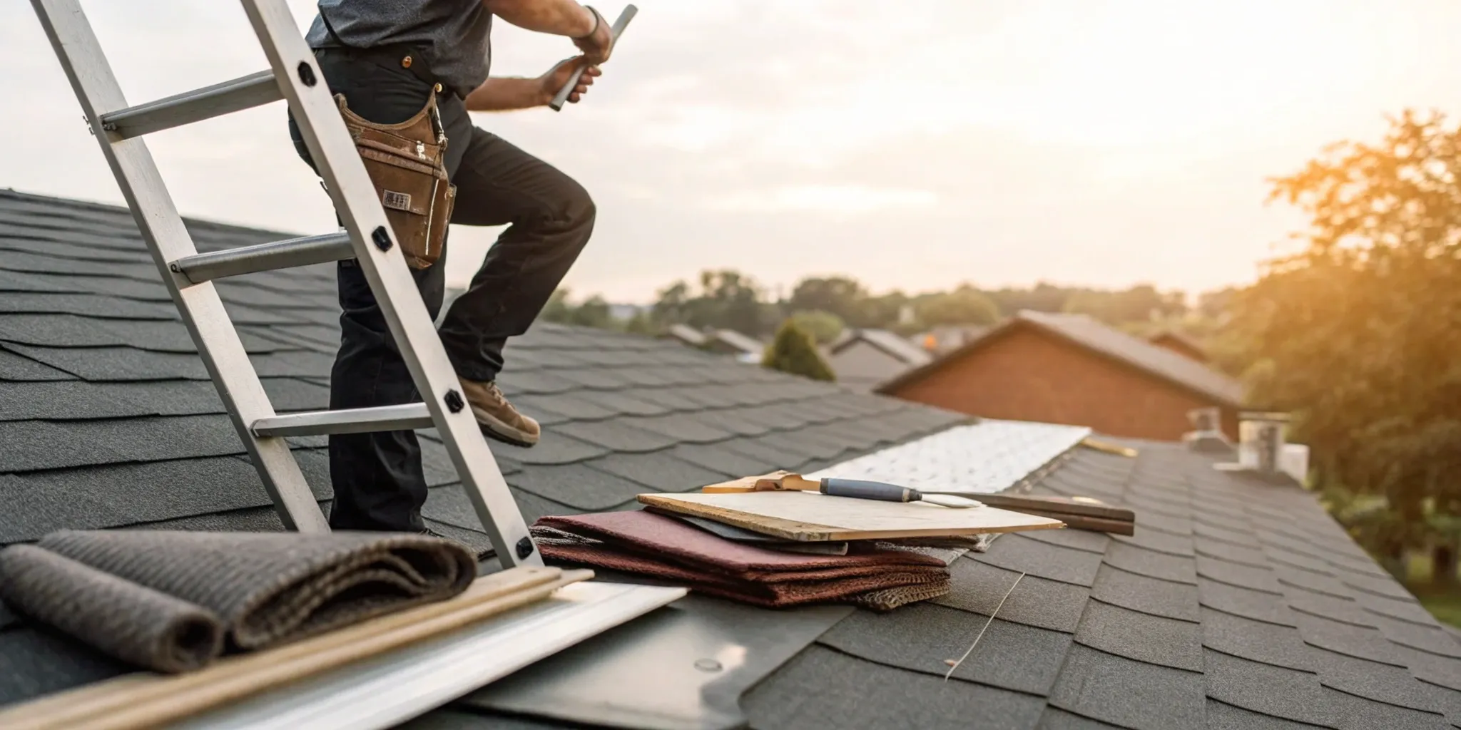 how-much-does-a-new-roof-cost-in-houston-a-full-guide-718781 Roofer installing a new asphalt shingle roof on a house in Houston.